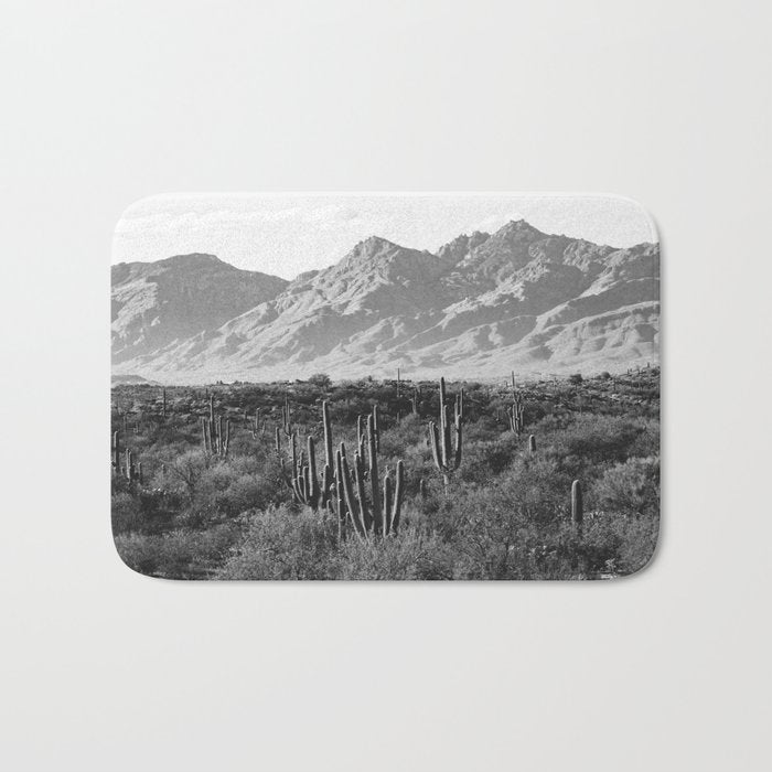 Wild West Iii - Tucson - Black & White Version Bath Mat