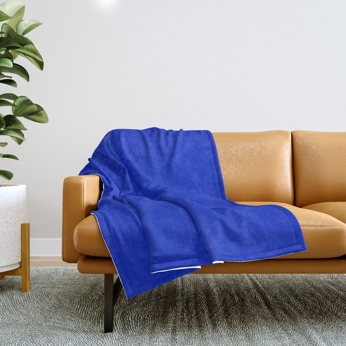 Solid Deep Cobalt Blue Color Throw Blanket