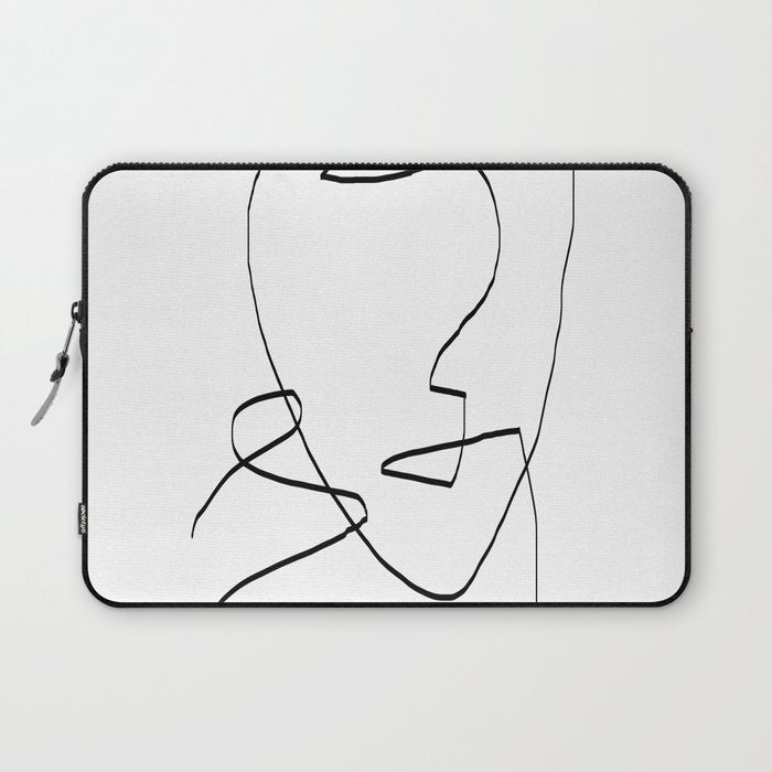 Abstract Head, Minimalist Line Art Laptop Sleeve