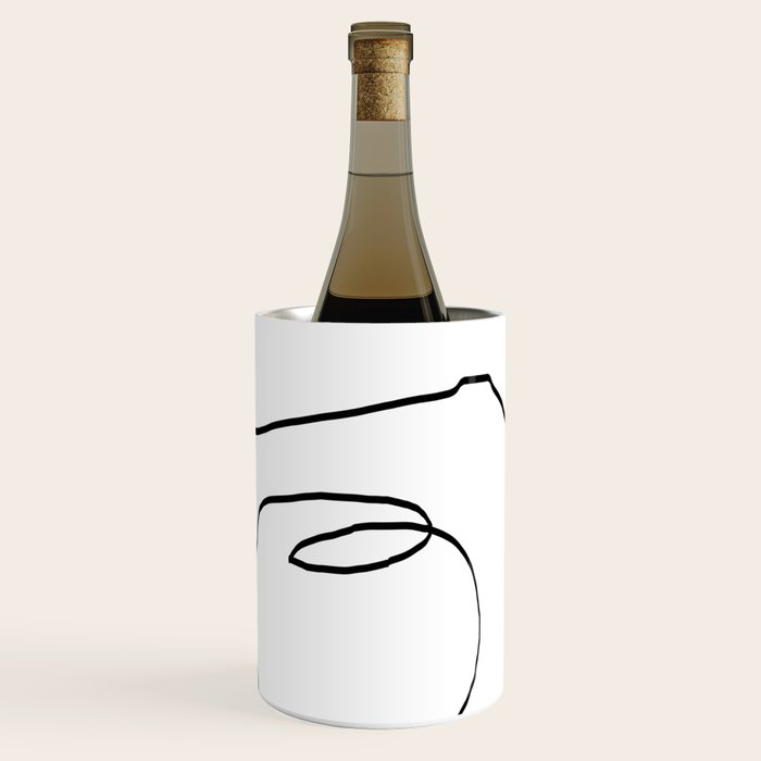 Abstract Head, Minimalist Line Art Wine Chiller