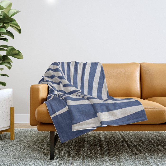 Indigo Palm Minimal Botanical Throw Blanket