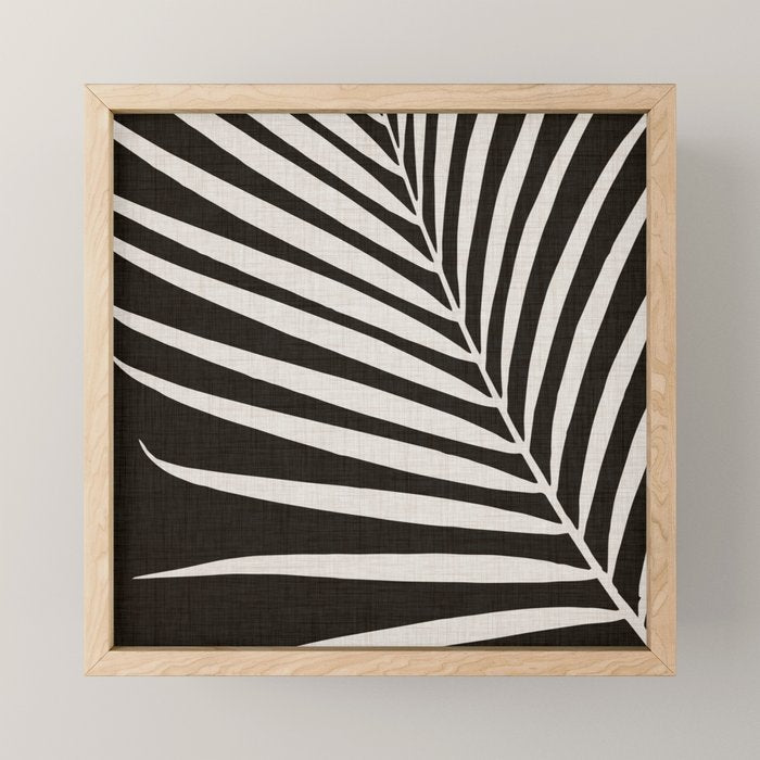 Black And White Palm Frond Mini Art Print