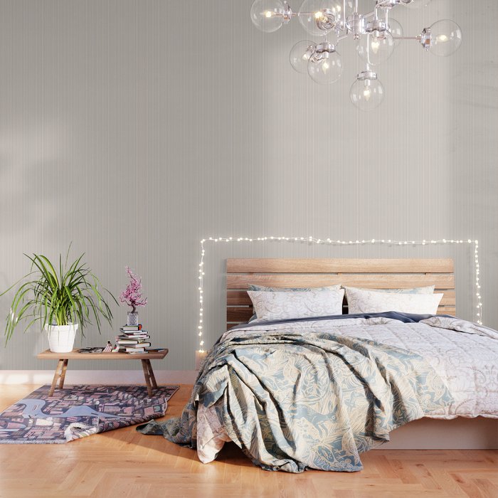 Mattress Ticking Narrow Striped Pattern In Dark Brown And White Wallpaper