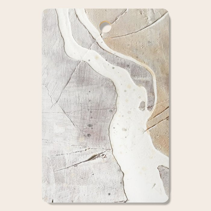 Feels: A Neutral, Textured, Abstract Piece In Whites By Alyssa Hamilton Art Cutting Board