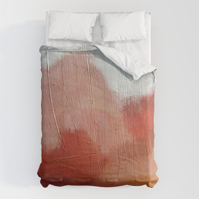 Desert Journey [2]: A Textured, Abstract Piece In Pinks, Reds, And White By Alyssa Hamilton Art Comforter
