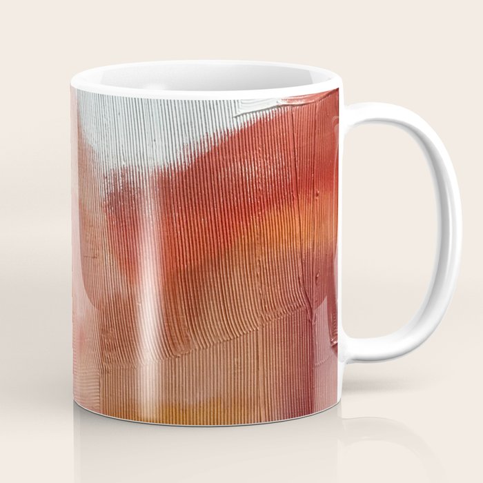 Desert Journey [2]: A Textured, Abstract Piece In Pinks, Reds, And White By Alyssa Hamilton Art Coffee Mug