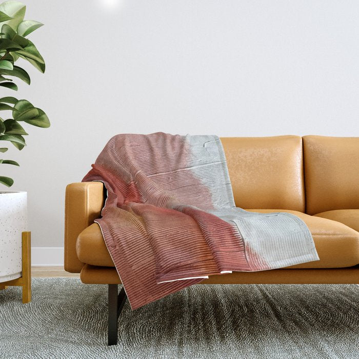 Desert Journey [2]: A Textured, Abstract Piece In Pinks, Reds, And White By Alyssa Hamilton Art Throw Blanket