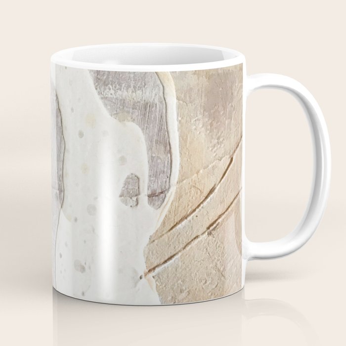 Feels: A Neutral, Textured, Abstract Piece In Whites By Alyssa Hamilton Art Coffee Mug
