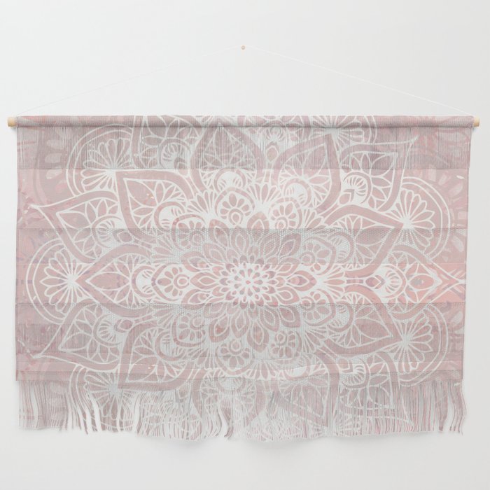Mandala Yoga Love, Blush Pink Floral Wall Hanging
