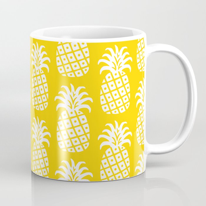 Mid Century Modern Pineapple Pattern Yellow Coffee Mug
