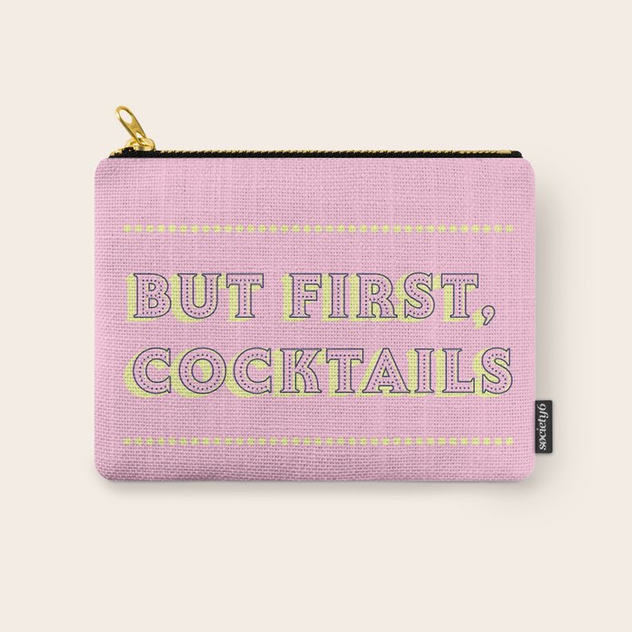 Pastel Pink Party Cocktails Carry All Pouch