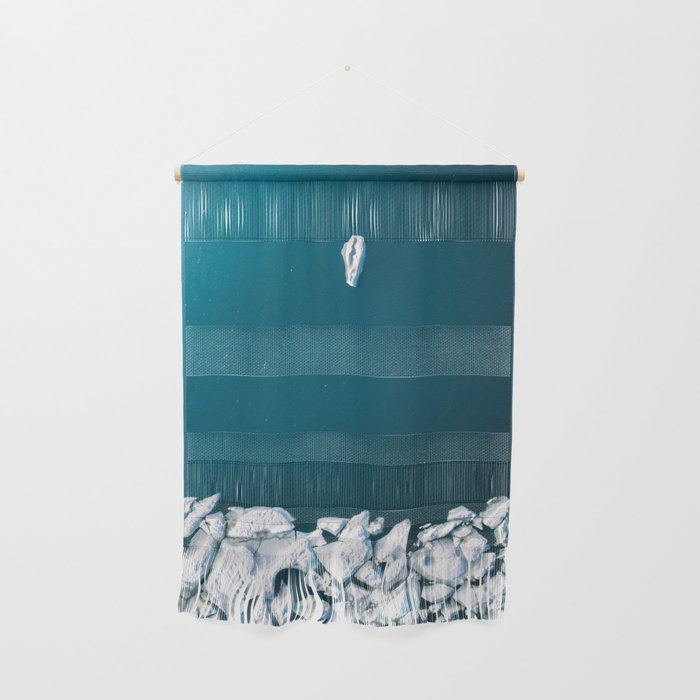 Minimalist Ice Bergs In The Blue Ocean Wall Hanging