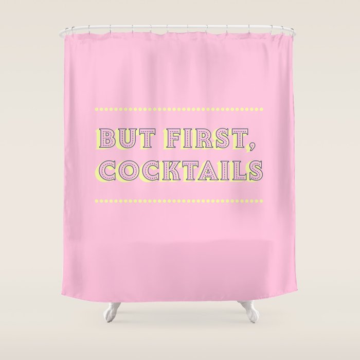 Pastel Pink Party Cocktails Shower Curtain