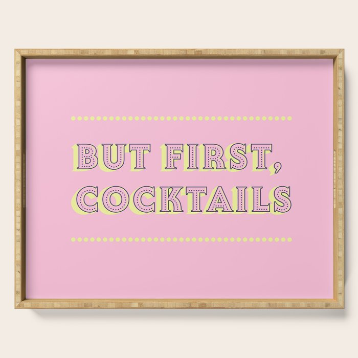Pastel Pink Party Cocktails Serving Tray