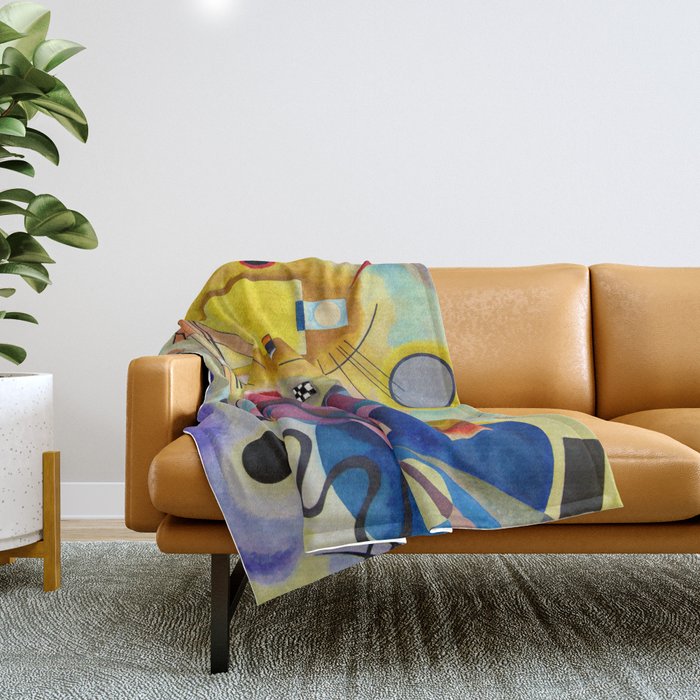 Wassily Kandinsky Yellow Red Blue Throw Blanket