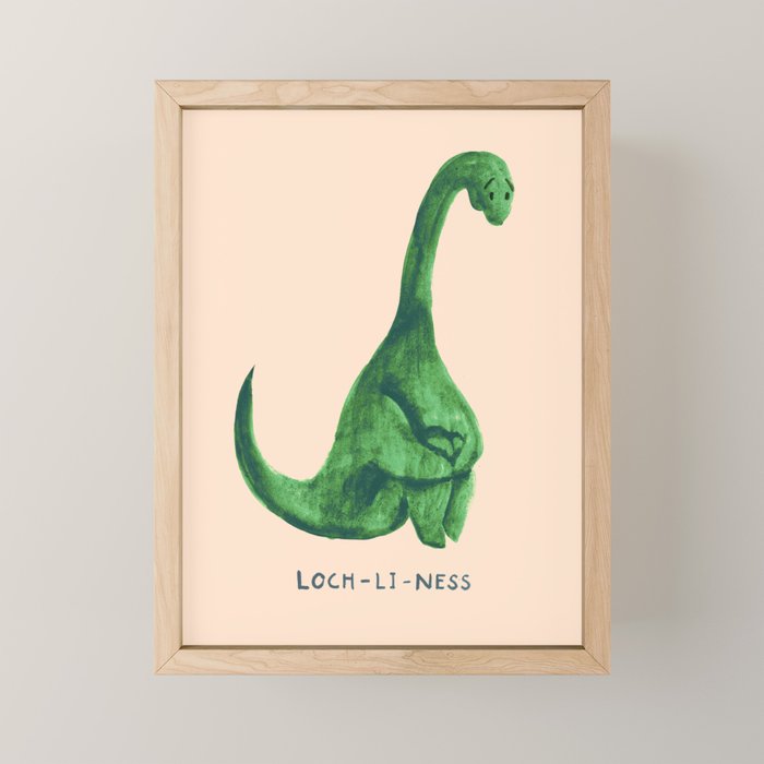 Lonely Loch Ness Monster (Loch-Li-Ness) Mini Art Print