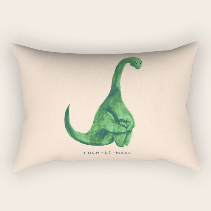 Lonely Loch Ness Monster (Loch-Li-Ness) Rectangular Pillow