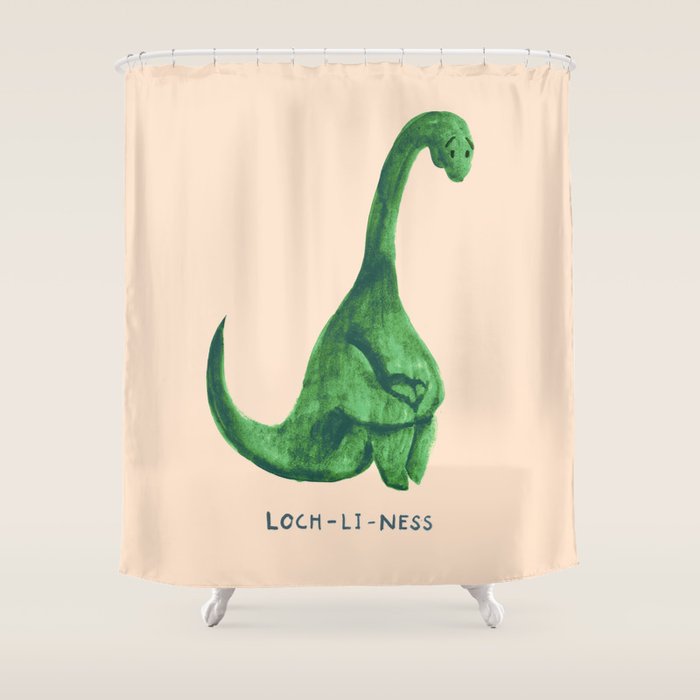 Lonely Loch Ness Monster (Loch-Li-Ness) Shower Curtain