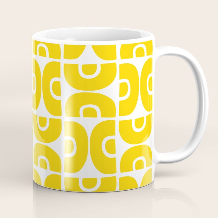 Mid Century Modern Pattern Yellow Coffee Mug