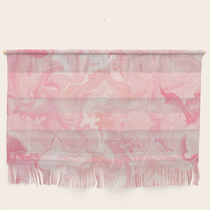 Blush Pink Abstract Watercolor Marble Pattern Wall Hanging