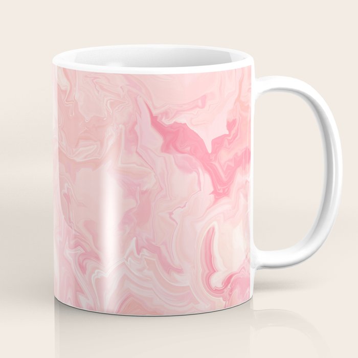 Blush Pink Abstract Watercolor Marble Pattern Coffee Mug
