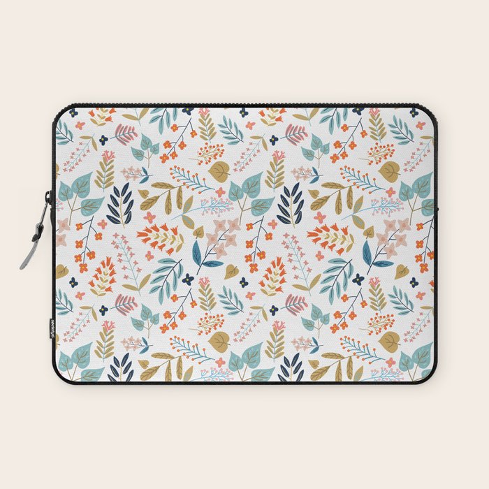 Botanical Harmony | Floral Vintage Plants Colorful Leaves | Autumn Spring Nature Bohemian Chic Laptop Sleeve