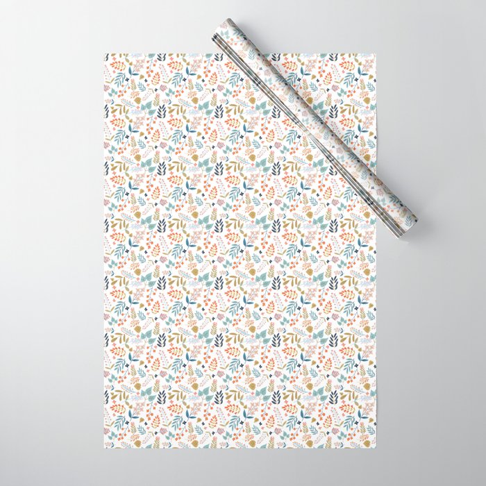 Botanical Harmony | Floral Vintage Plants Colorful Leaves | Autumn Spring Nature Bohemian Chic Wrapping Paper
