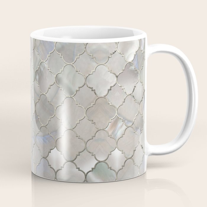 Quatrefoil Moroccan Pattern Mother Of Pearl Coffee Mug