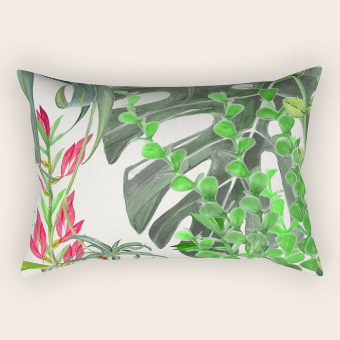 Watercolor Plants Iii Rectangular Pillow