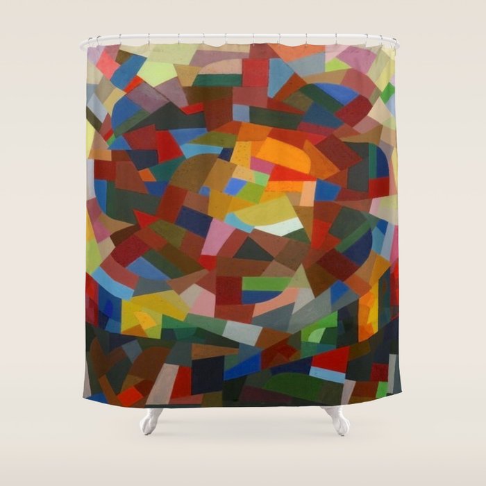 Otto Freundlich Rosace Ii Abstract Acrylic Painting Modern Geometric Colorful Art Pattern Shower Curtain