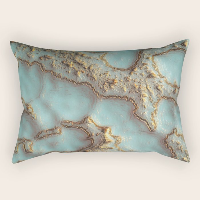 Aqua Coral Reef Abstract Rectangular Pillow