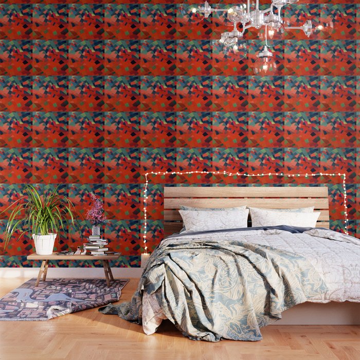 GrüN-Rot Otto Freundlich 1939 Abstract Art Mid Century Modern Geometric Colorful Shapes Hard Edge Wallpaper
