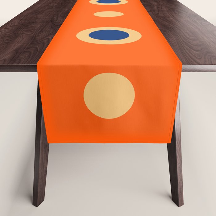 Mid Century Modern Scandinavian Art 241 Orange Blue Table Runner