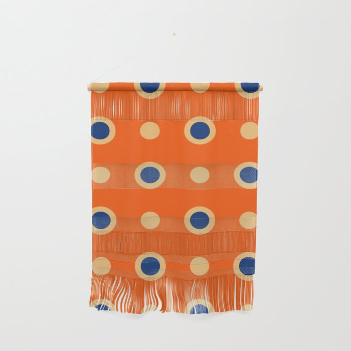 Mid Century Modern Scandinavian Art 241 Orange Blue Wall Hanging