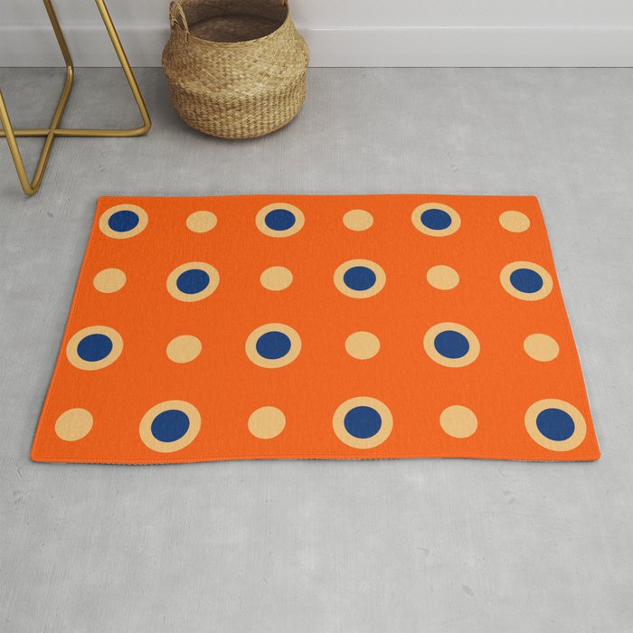 Mid Century Modern Scandinavian Art 241 Orange Blue Rug