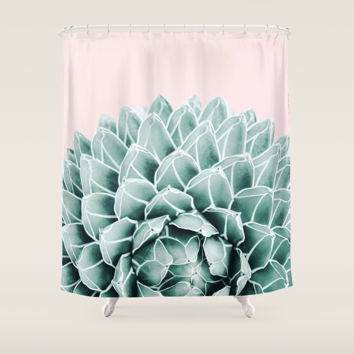 Succulent Splendour - Blush Shower Curtain