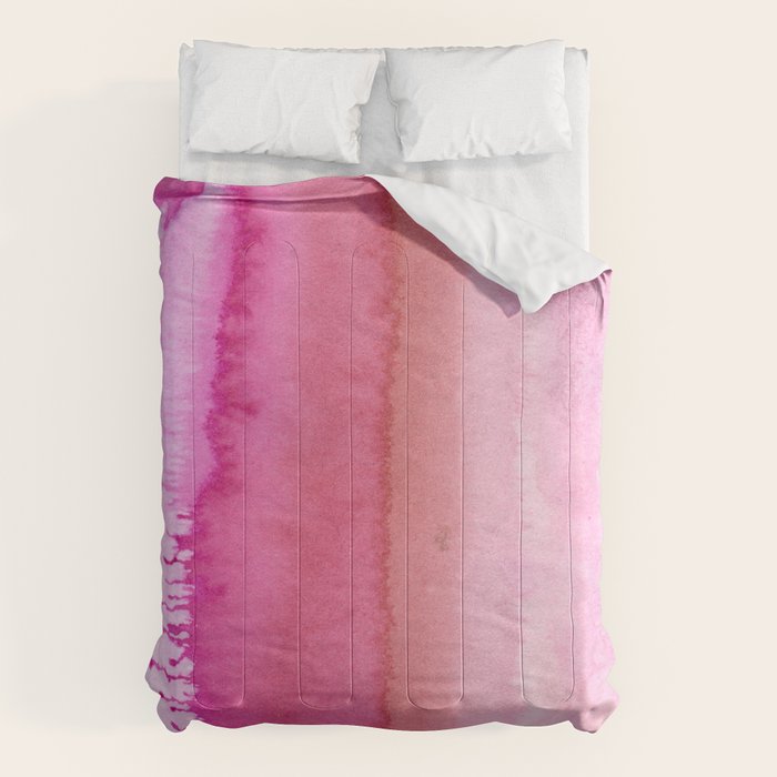 Modern Abstract Blush Pink Watercolor Paint Pattern Comforter