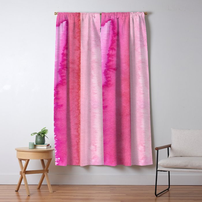 Modern Abstract Blush Pink Watercolor Paint Pattern Window Curtain