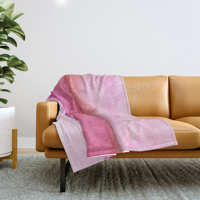 Modern Abstract Blush Pink Watercolor Paint Pattern Throw Blanket