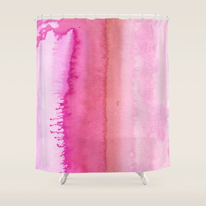 Modern Abstract Blush Pink Watercolor Paint Pattern Shower Curtain