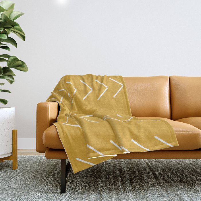 Mudcloth Ii (Mustard Yellow) Throw Blanket