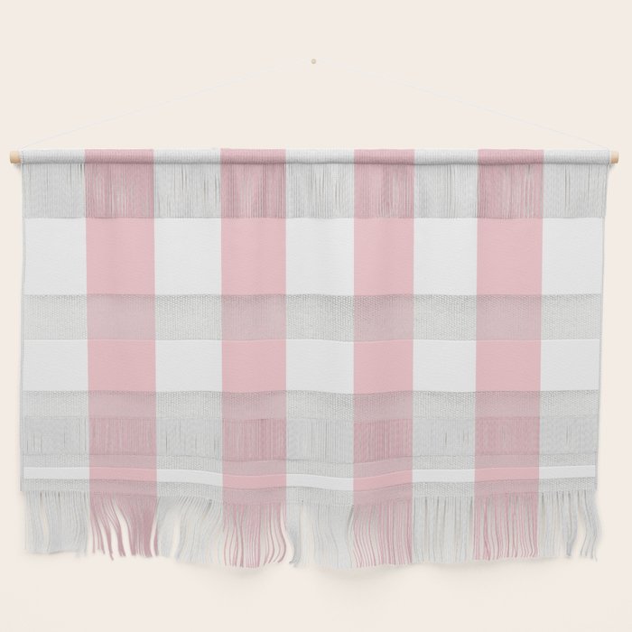 Large White And Light Millennial Pink Pastel Circus Tent Stripe Wall Hanging