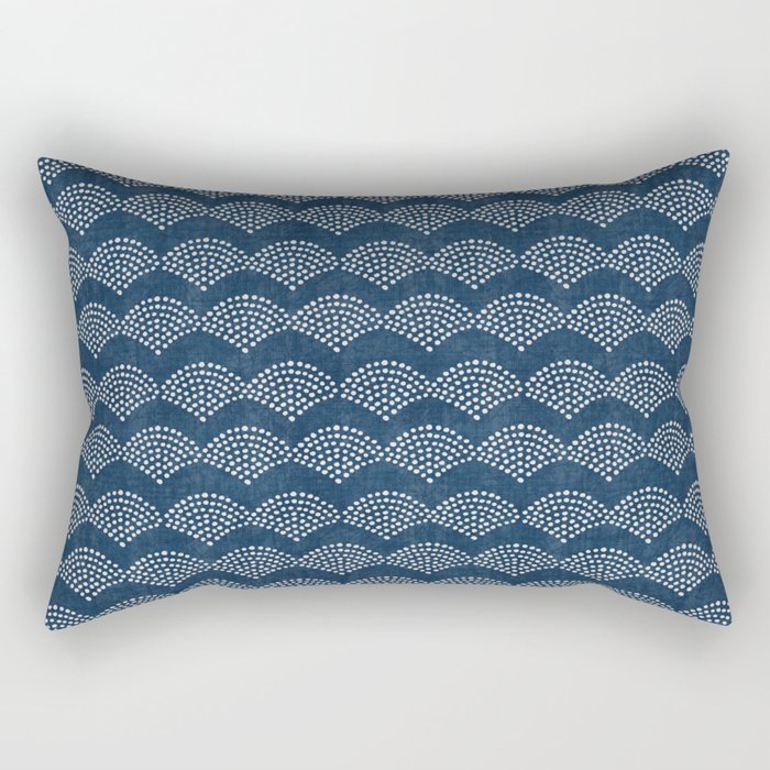 Wabi Sabi Arches In Blue Rectangular Pillow