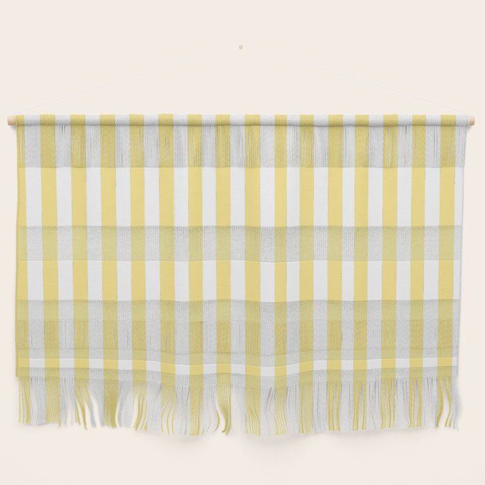 Modern Geometrical Baby Yellow White Stripes Pattern Wall Hanging