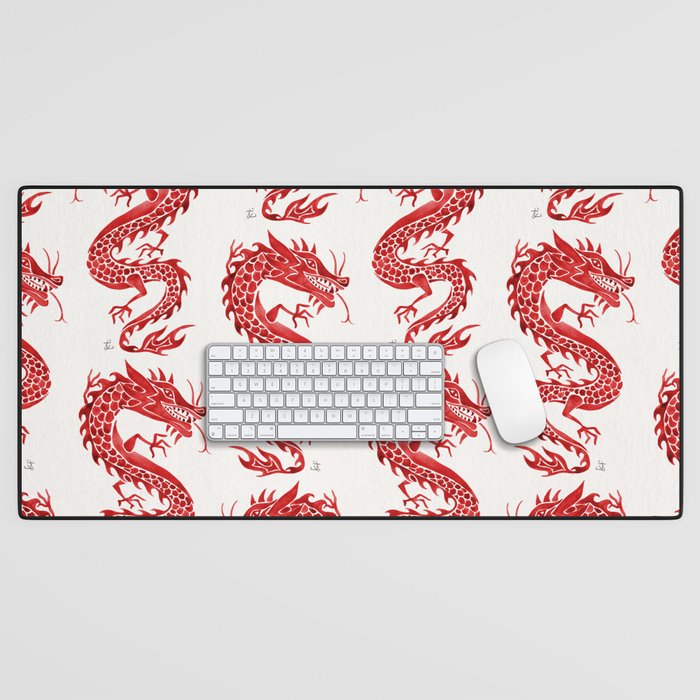 Chinese Dragon - Crimson Palette Desk Mat