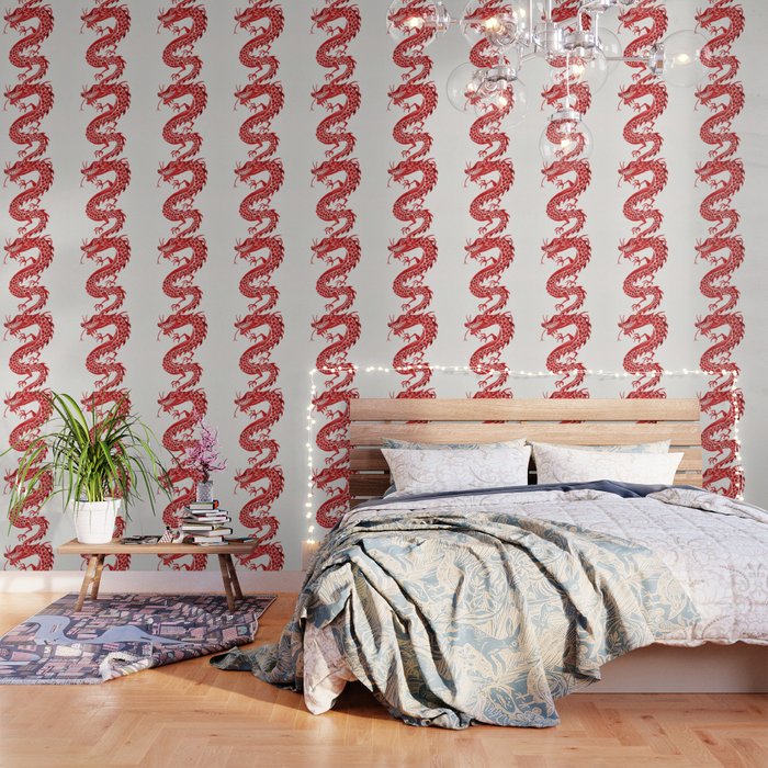 Chinese Dragon - Crimson Palette Wallpaper