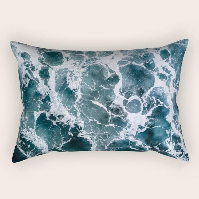 White Splash In A Wave Rectangular Pillow
