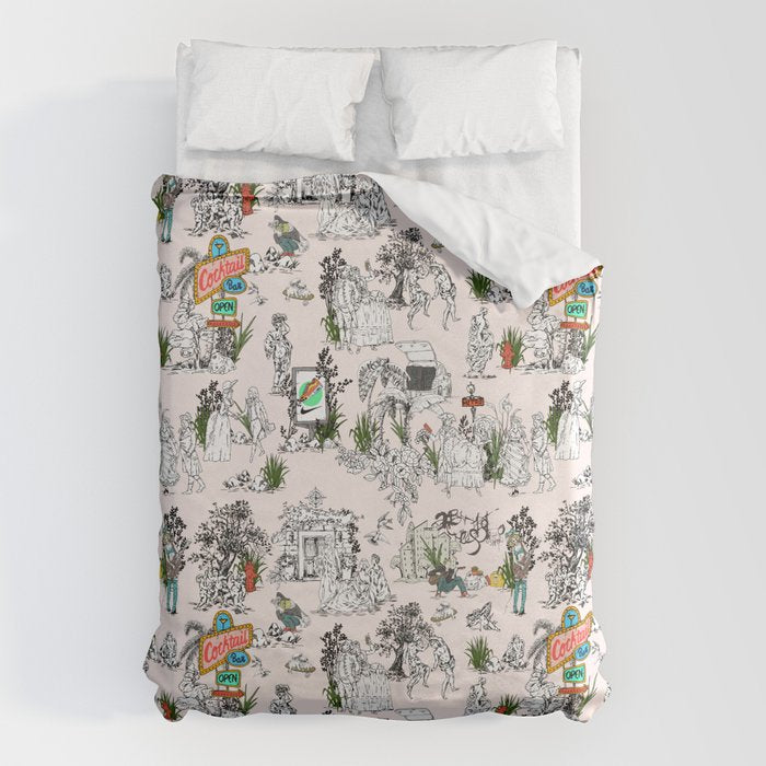 Toile De Jouy Between Eras 01 Duvet Cover
