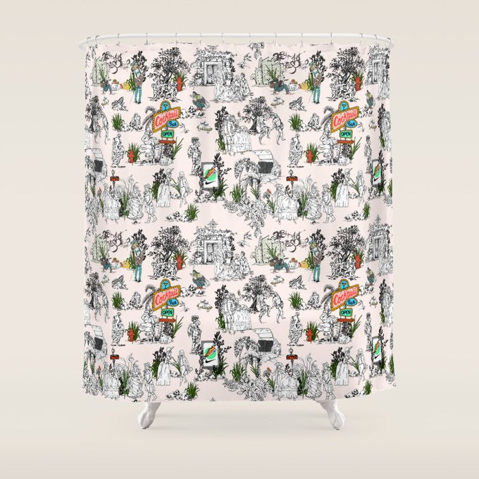 Toile De Jouy Between Eras 01 Shower Curtain