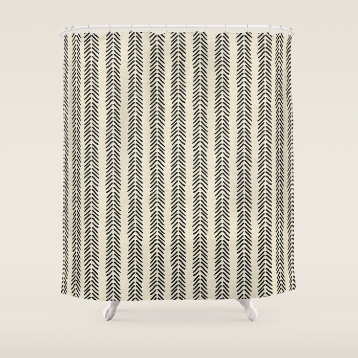 Small Black And White Arrowheads Shower Curtain